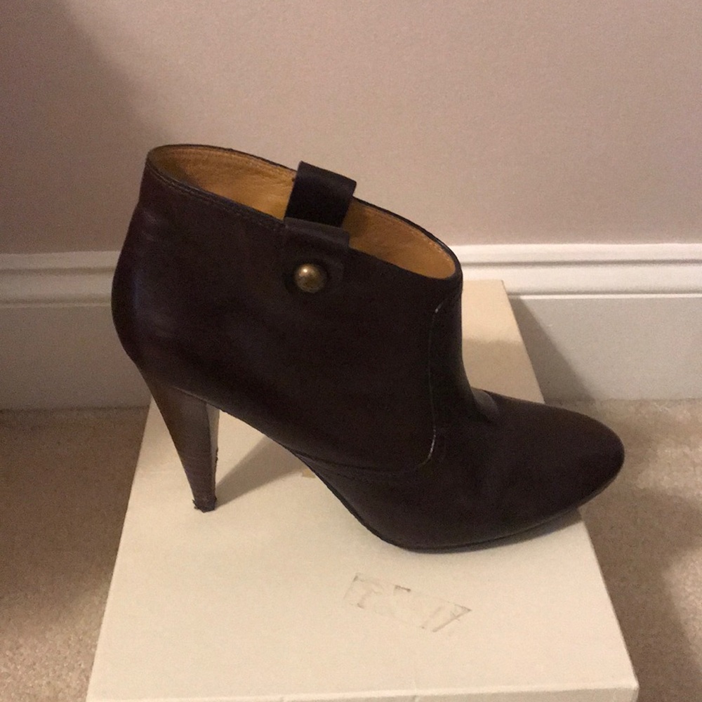 Coach Aliza Brown Leather Short Boots - Picture 2 of 10